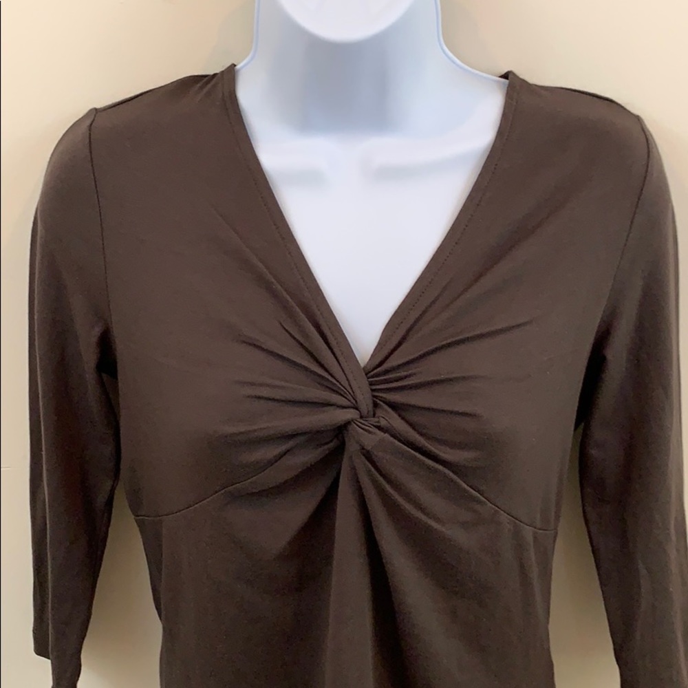 Talbots Petite 3/4 Sleeve V-Neck Top Size P - Picture 2 of 6